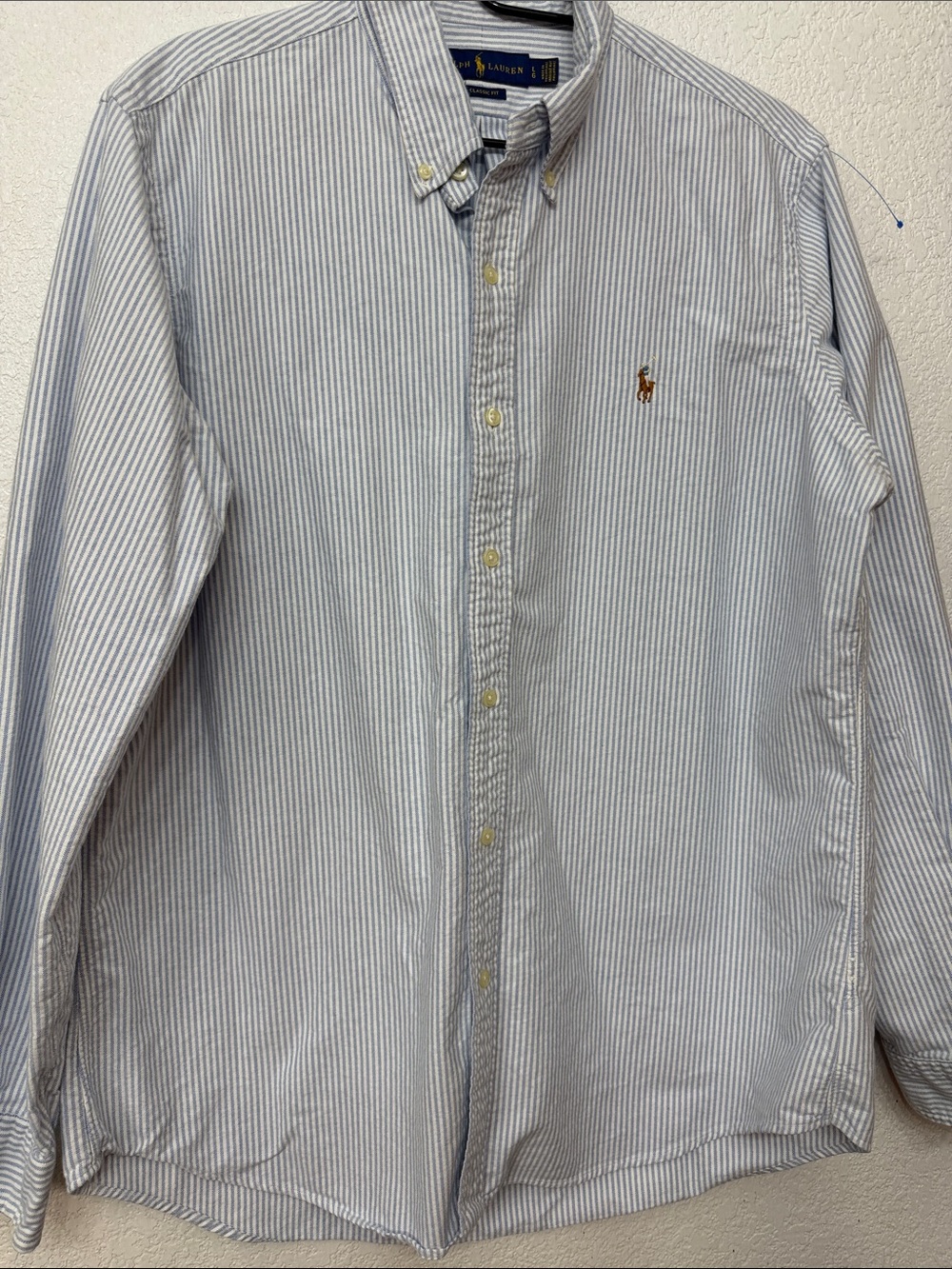 Polo by Ralph Lauren Blue and White Striped Button-Down Shirt